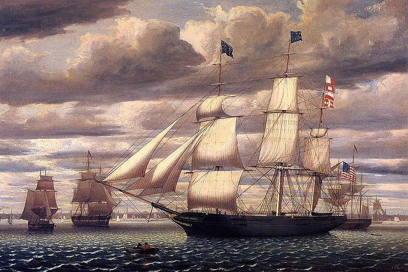 Fitz Hugh Lane Clipper Ship Southern Cross Leaving Boston Harbor Germany oil painting art